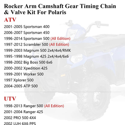Rocker Arm Cam Chain & Valve Kit for Polaris Sportsman 400 450 500 (2003–2013)