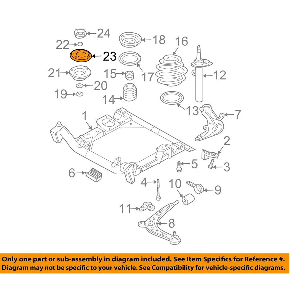 Front Upper Strut Mount Reinforcement Plate Set for BMW 3 Series Z4 (2000-2006)