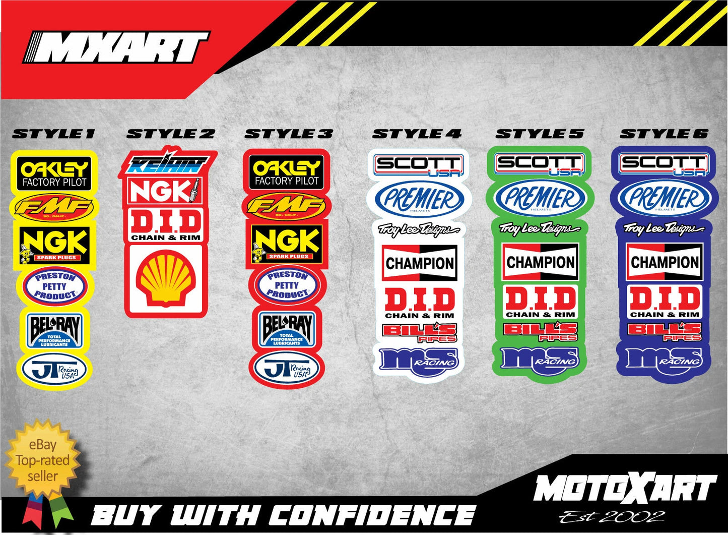 Retro Rear Mudguard Decals for Suzuki, Honda, Kawasaki, KTM, Yamaha, Husqvarna