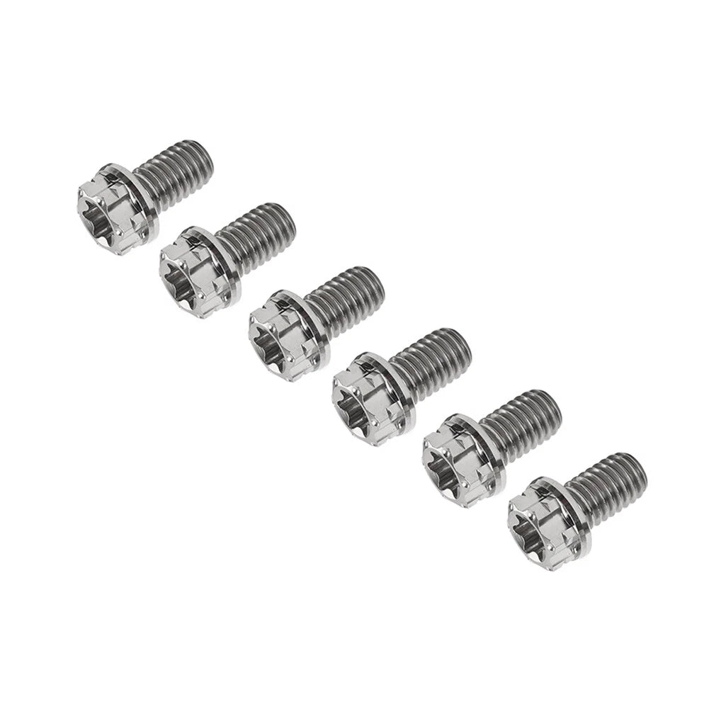 6pcs M6x35mm Titanium Torx Head Flange Screws for Motorcycle Bike Bicycle
