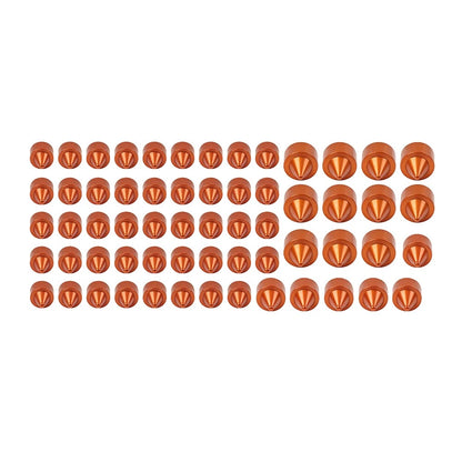 61X Engine Topper Bolt Caps Cover Orange for Harley Twin Cam FLH (1999-2006)