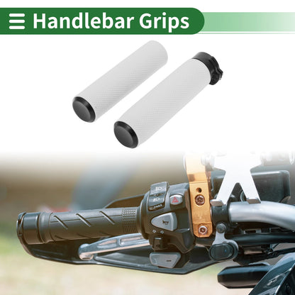 25mm Hand Grips Cover Handlebar Grips TPU White for Motorcycle