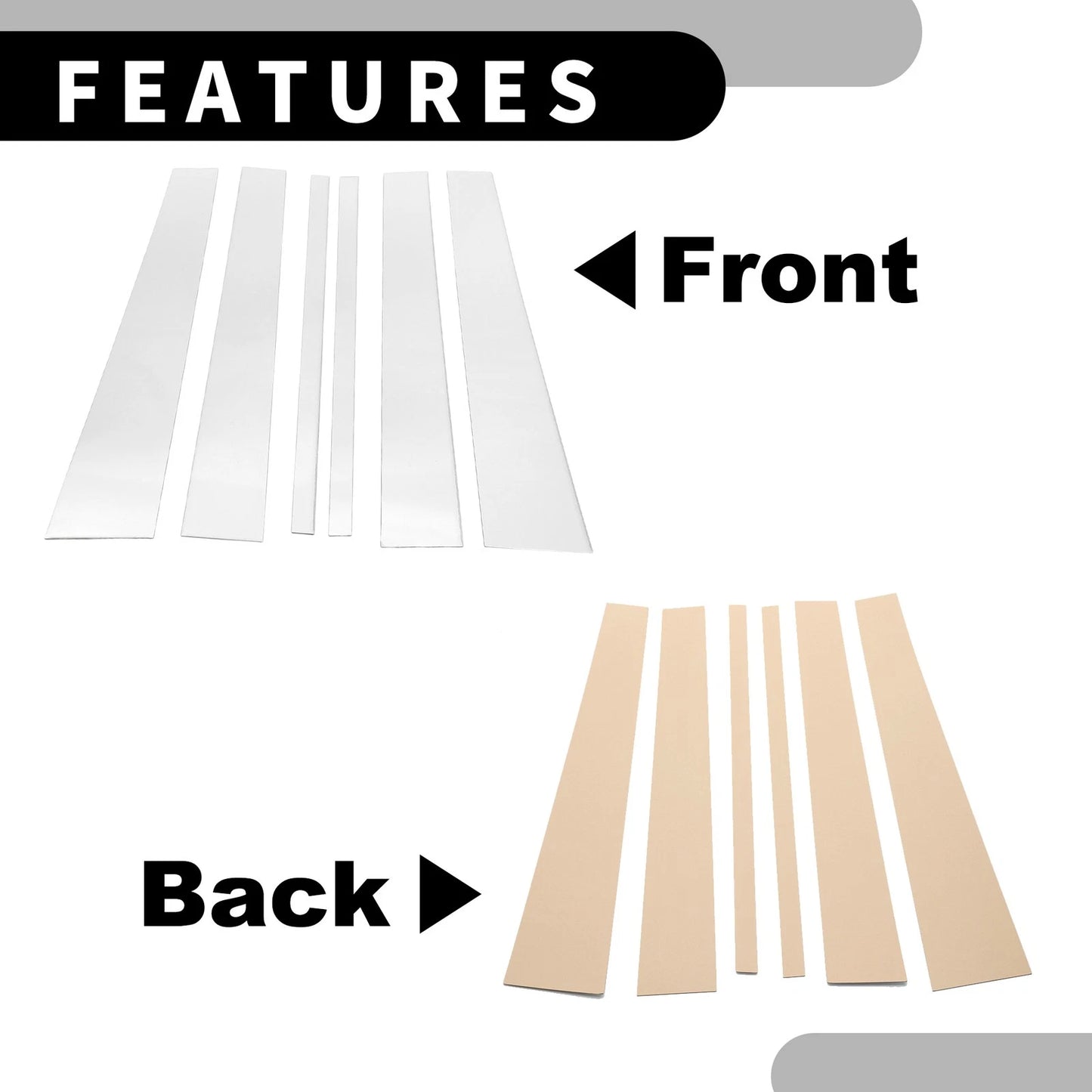 6 Pcs Chrome Silver Window Trim Covers for Ford Expedition (1997-2016)