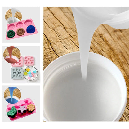 Liquid Silicone Rubber Mould Making 100:3 Mix - Blue, White, Red, Purple, Yellow, Green