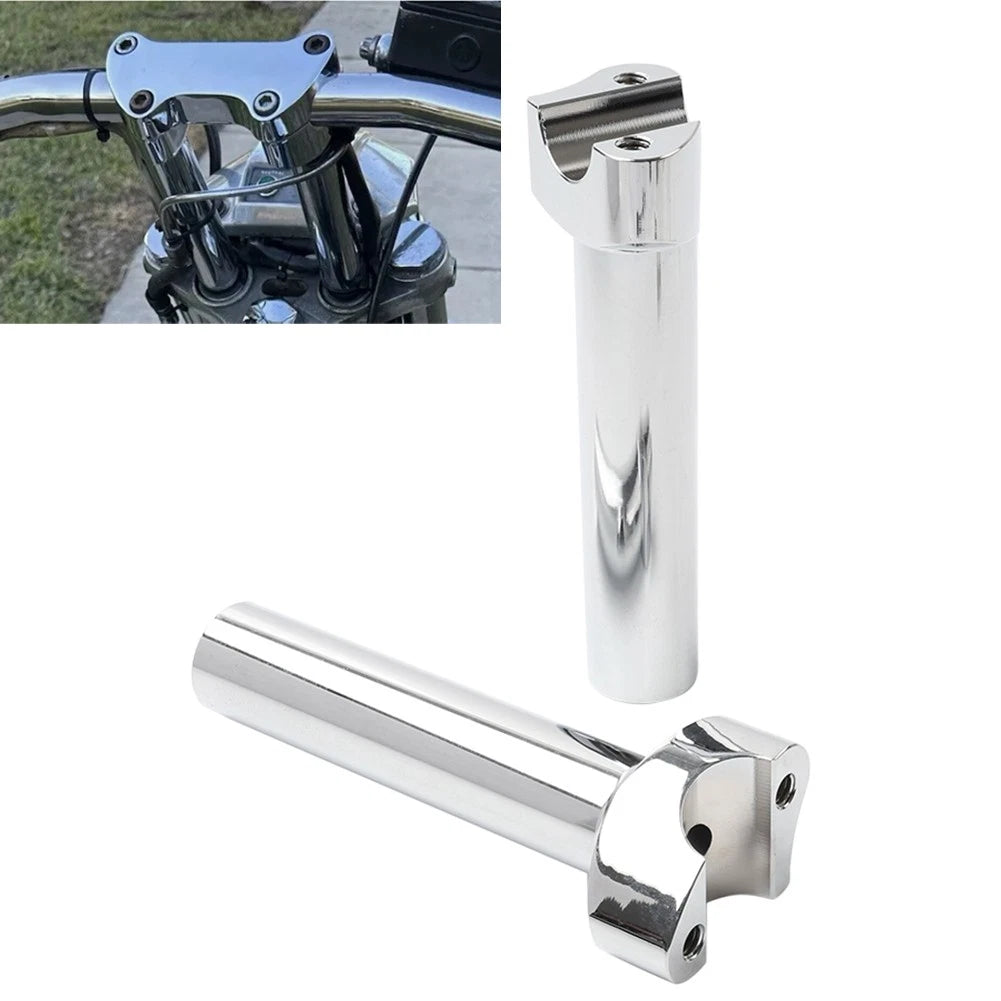 Chrome 6" Straight Handlebar Risers for Harley Heritage Softail Dyna FXD