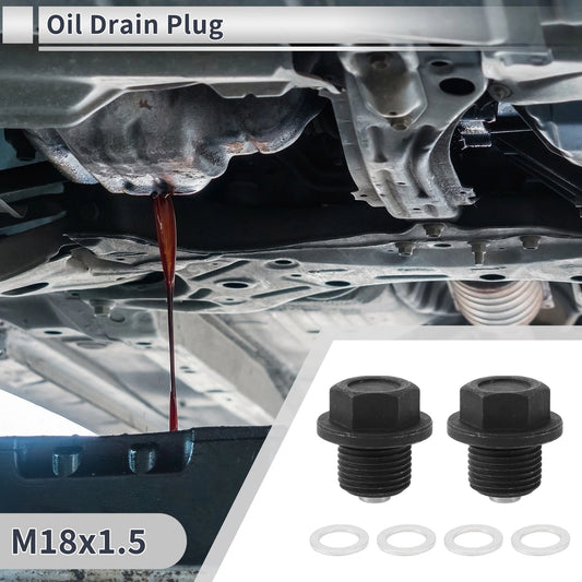 1 Set M18x1.5 1.14 Height Engine Oil Drain Plug with Gasket for Car Motorcycle