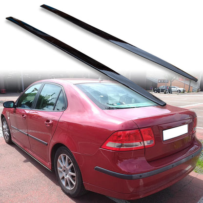 Gloss Black Side Skirt Extensions for Saab 9-3 2nd Sedan (2002-2008)