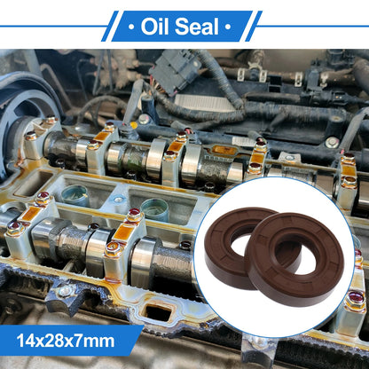 Oil Seal 2 x 14x28x7mm Seal Ring Rotary Shaft Seal FKM Rubber for Make Model