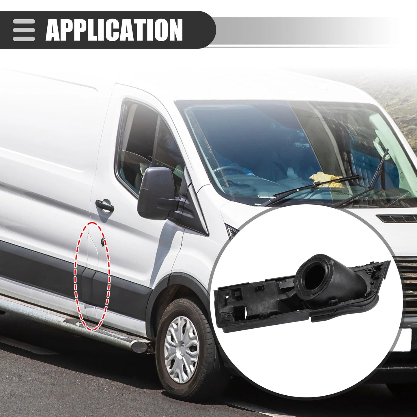 Fuel Filler Door Housing for Ford Transit 150 250 350 (2015-2023) Black