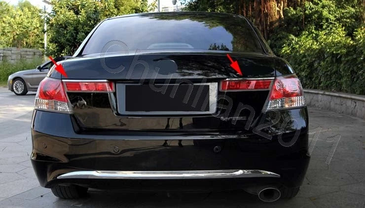 Rear Light Upper Cover Trim for 2008-2012 Honda Accord Sedan 4-Door Chrome 2 x