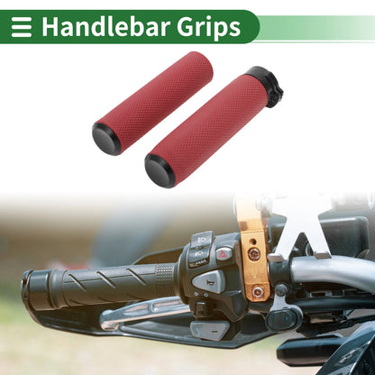 Handlebar Grips 25mm Cover Kit TPU Dark Red for Motorcycle