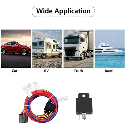 Dual Electric Fan Relay Kit for Radiator - Temperature Sensor Switch (N/A)