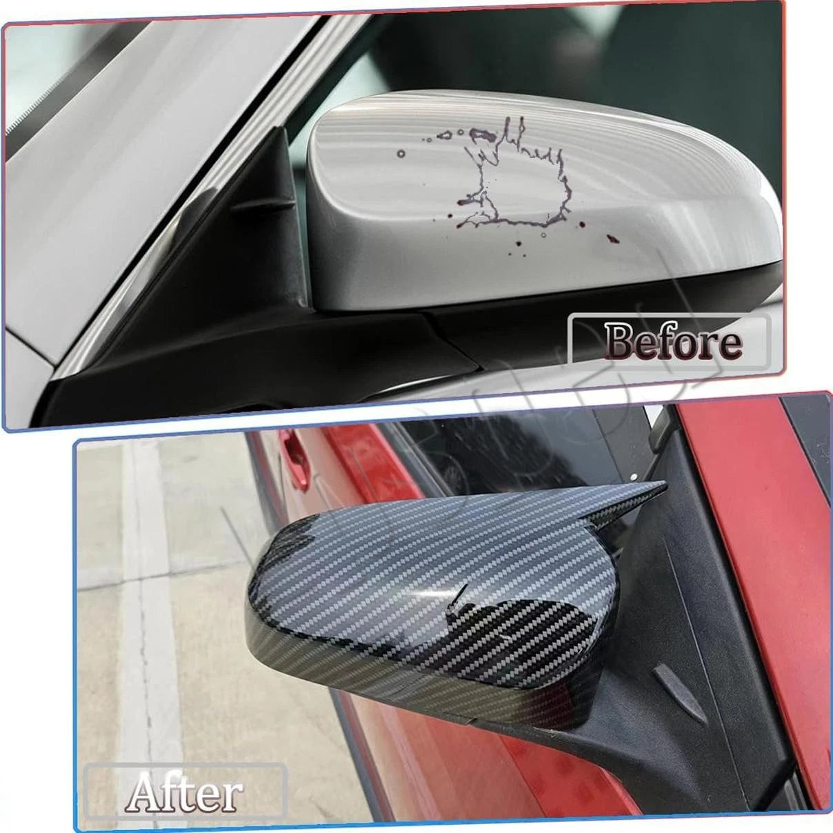 1 Pair Carbon Fiber Car Rearview Mirror Cap Cover Trim for Toyota Camry (2012–2017)