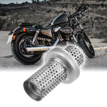 100mmx60mm Exhaust Silencer Muffler Pipe Baffle Silver Tone for Motorcycle