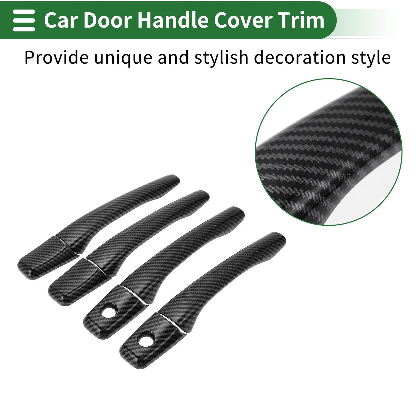 Carbon Fiber Black Door Handle Cover Trim for Mitsubishi Lancer EVO (02-07)