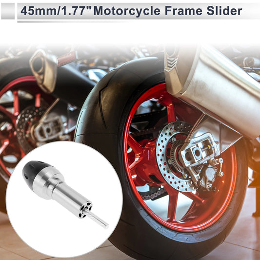 10mm Aluminum Alloy Plastic Motorcycle Slider Frame with Bolt 1 Set Silver Tone