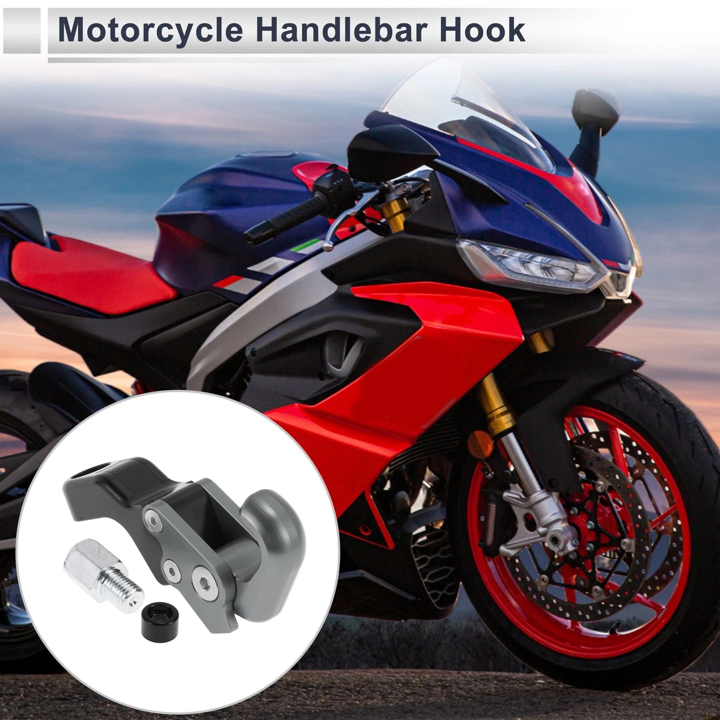 Slope Handle with Hook for Motorcycle Hanging Hook Titanium
