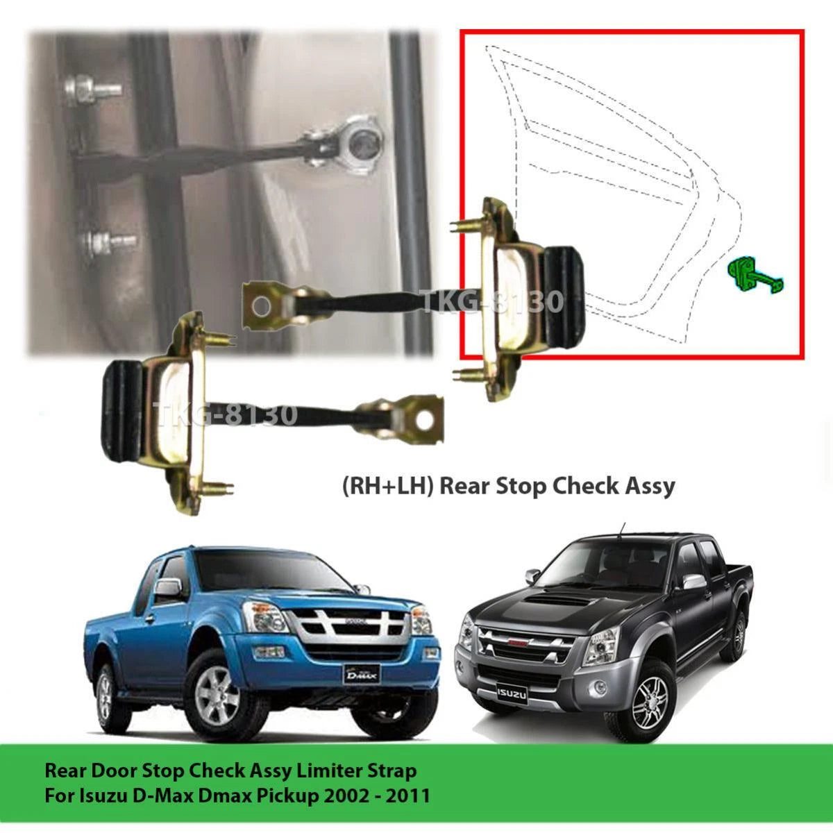 Rear Door Stop Check Limiter Strap for Isuzu D-Max DMax (2002-2011)