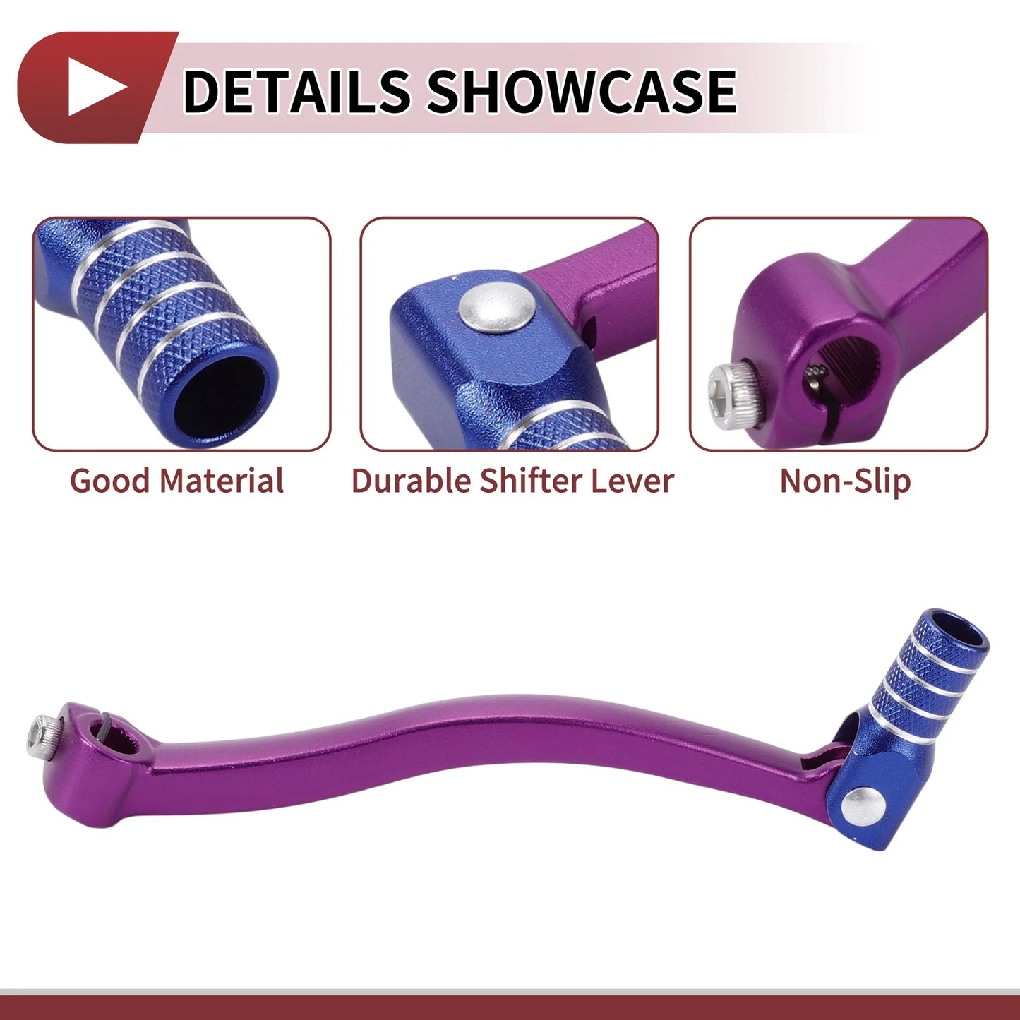 Folding Motorcycle Gear Shifter Lever for Kayo T6 Purple Lever Blue Head
