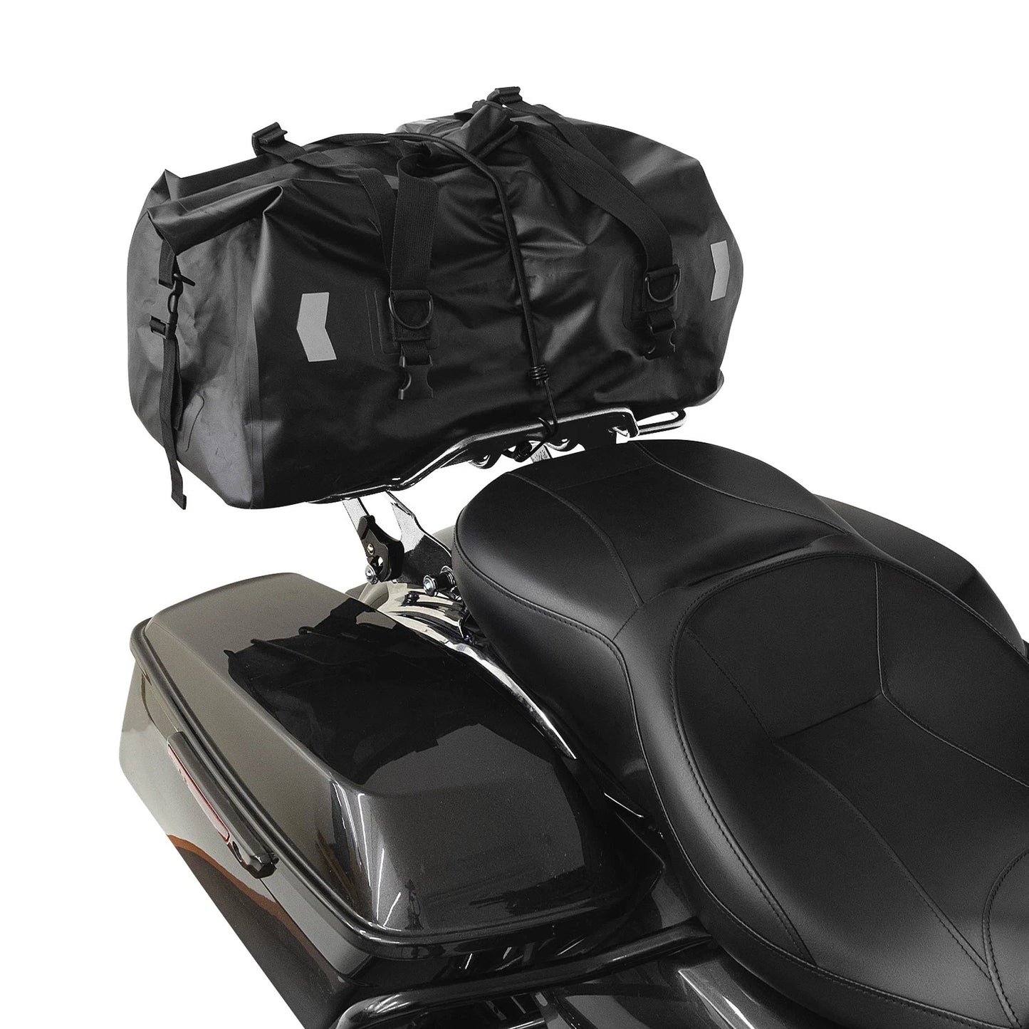 Chrome/Vivid Black Quick Release Luggage Rack for Harley Road Glide (2014-2025)