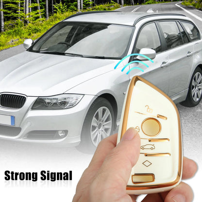 Key Fob Remote Control for BMW 1 2 3 5 6 7 Series X1 TPU Keychain White