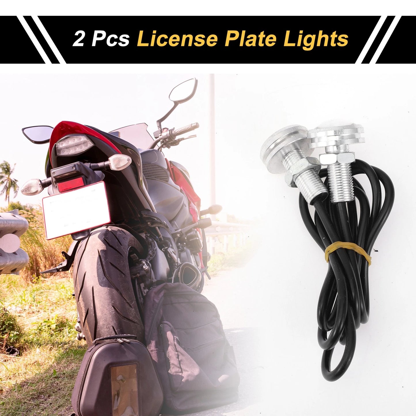 2 x License Plate Light 12V Led Tag Lamp for Car Motorcycle