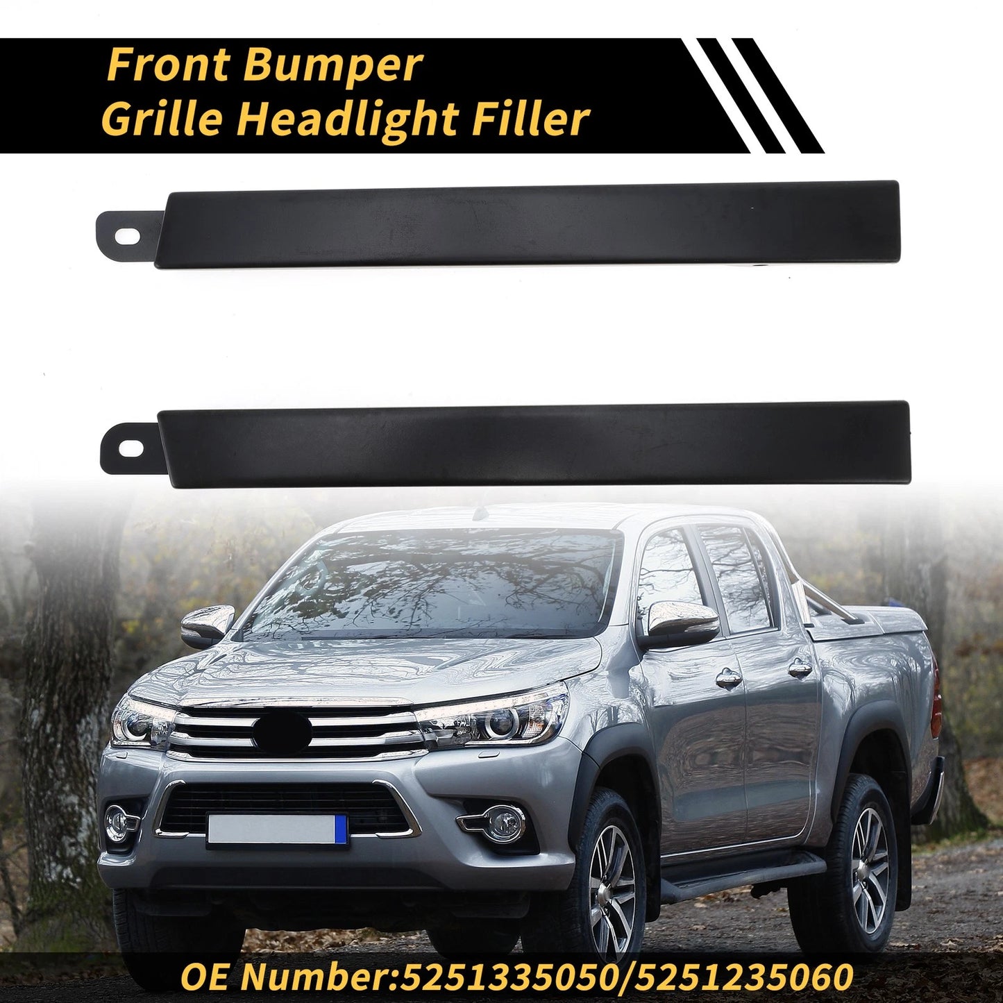 Front Bumper Grille Headlight Filler for Toyota Tacoma (1997-2000)
