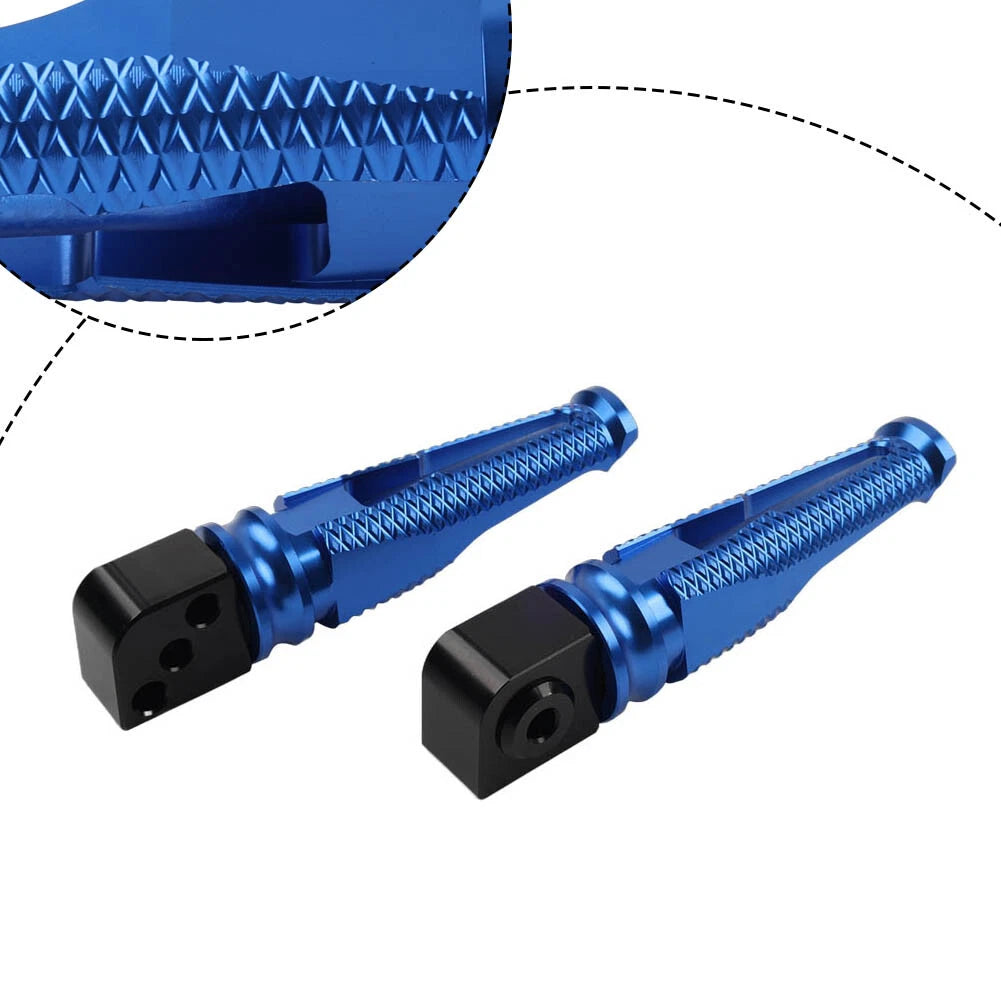 Blue Passenger Rear Footrest Pegs for Kawasaki Z300, 400, 650, 900, ZX6R (2015-2023)