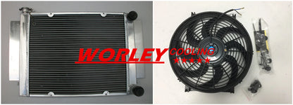 44mm Alloy Radiator + Fan for Mazda RX2 RX3 RX4 RX5 RX7 (1970-1985)