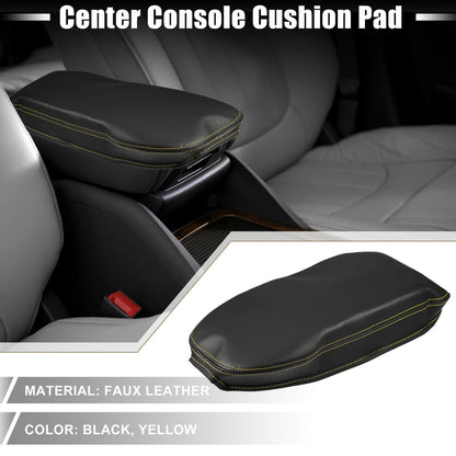 Center Console Armrest Cover Black Yellow Stitches for Toyota RAV4 (2019–2023)