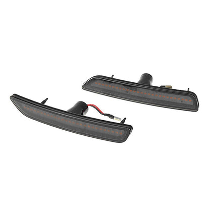 White LED Front Black Side Marker Lights for Ford Mustang (2010-2014)