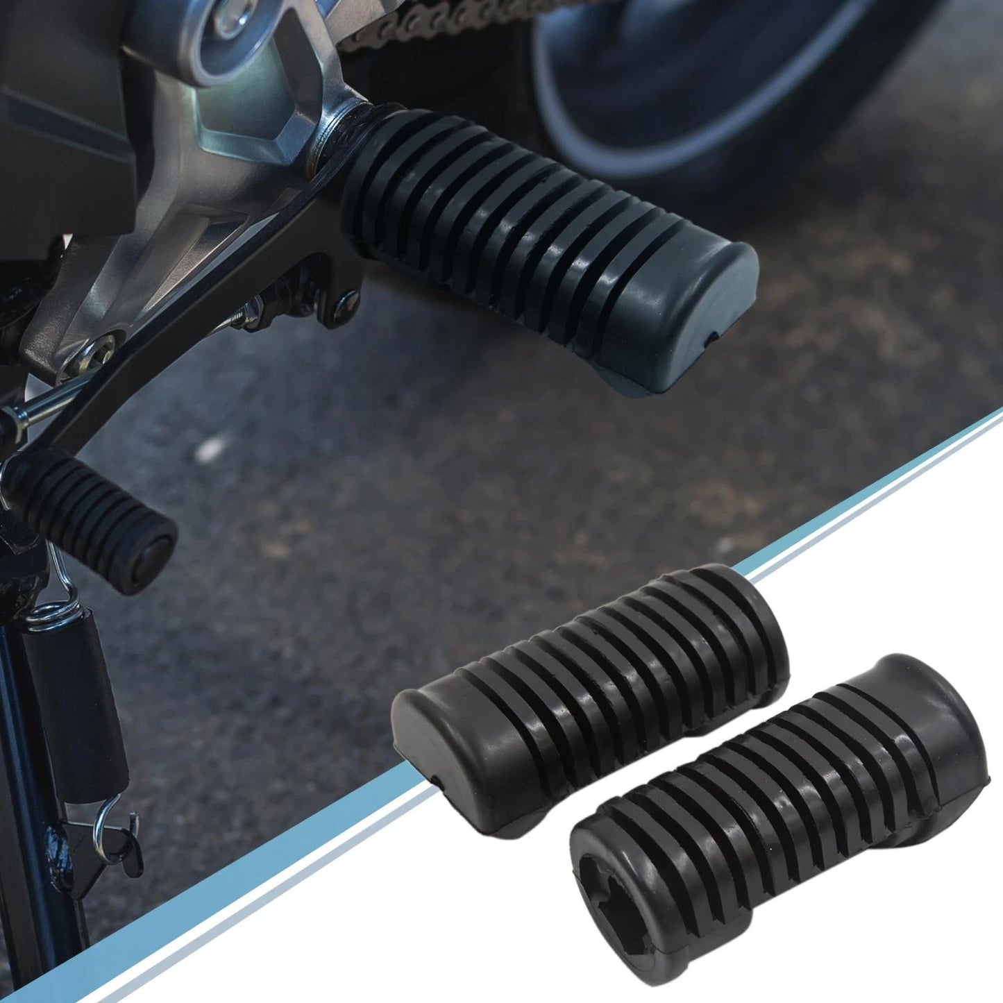 1 Pair 16mm 19mm Rubber Footrest Footpeg for Bicycle