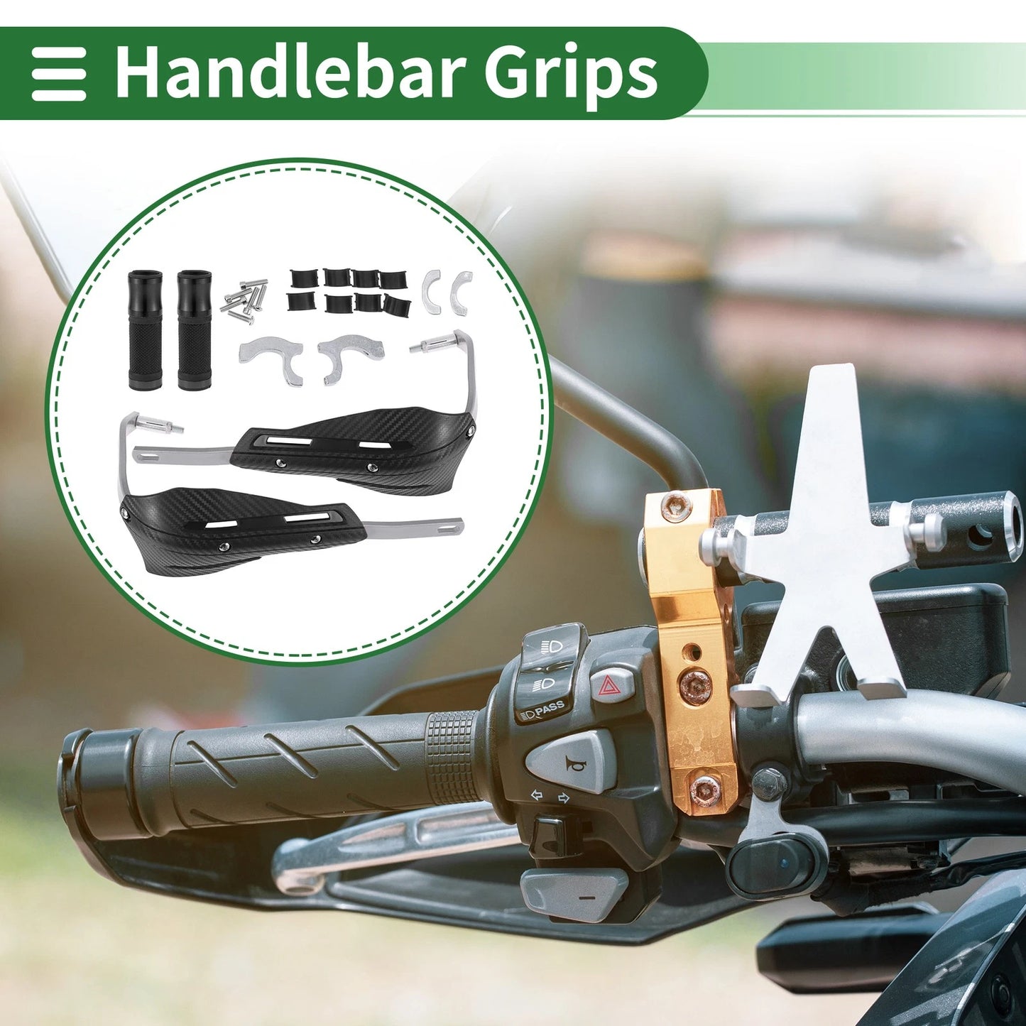 Motorcycle Hand Grips Cover Kit / Handlebar Cover Aluminum Alloy DiamondPattern