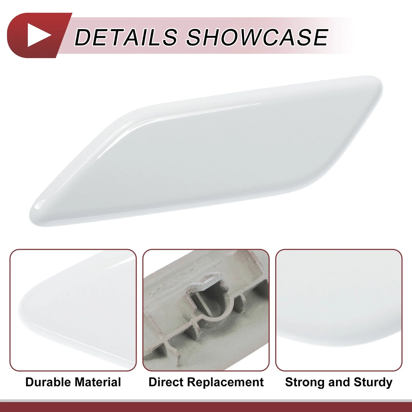 Front Left Washer Nozzle Cover for Honda CR-V (2015-2017) - White 1 Pcs