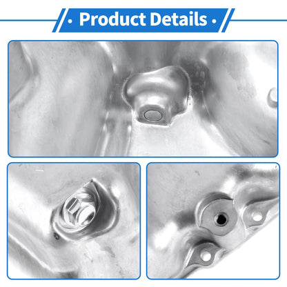 Engine Oil Pan for Honda Accord 2003-2007 - 1 x Aluminum Silver Tone
