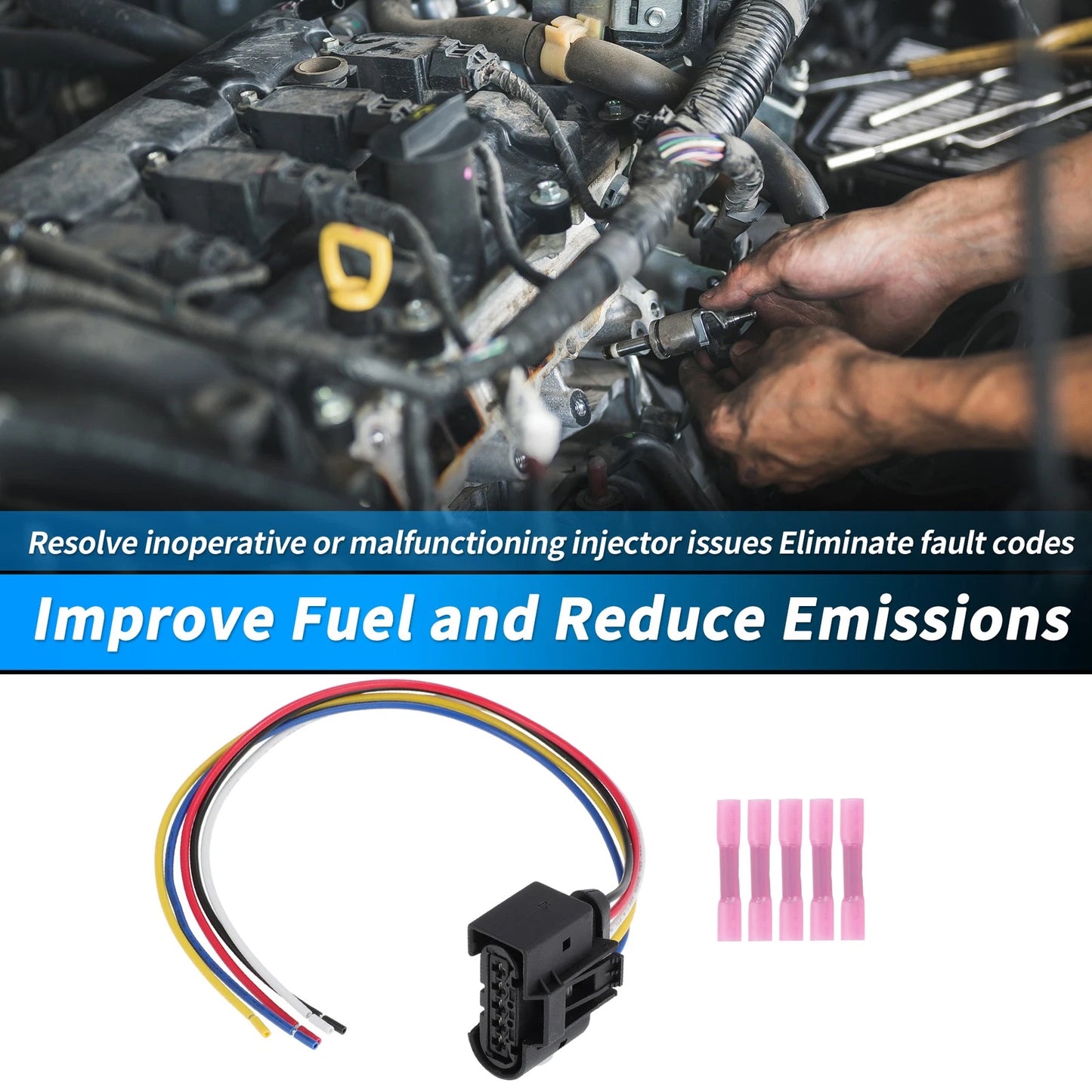 5-Wire Fuel Injector Wiring Harness Replacement for Dodge Challenger