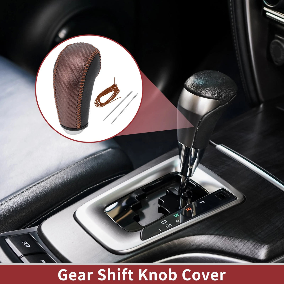 Brown Carbon Fiber Gear Shift Knob Cover for Subaru Forester (2014-2017)