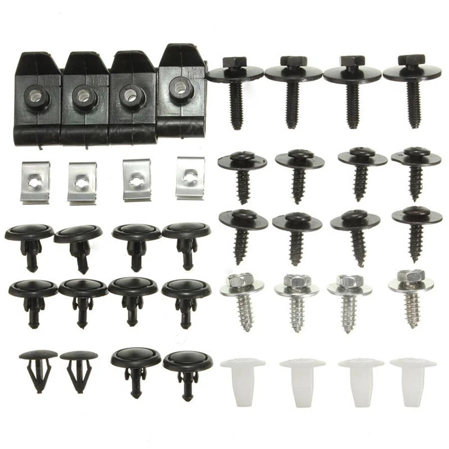 40 x Engine Cover Clip Shield Guard Metal Screw Bolt Fasteners for Car