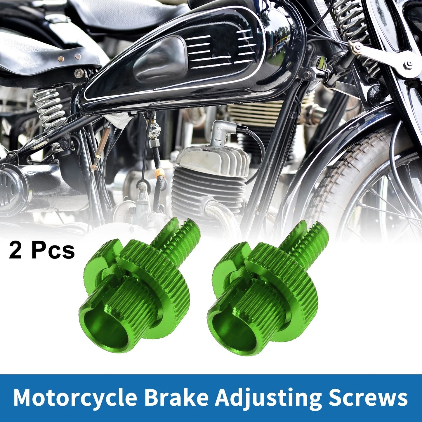 2 x Brake Lever Barrel Adjusters Screws M8 Green for Motorcycle