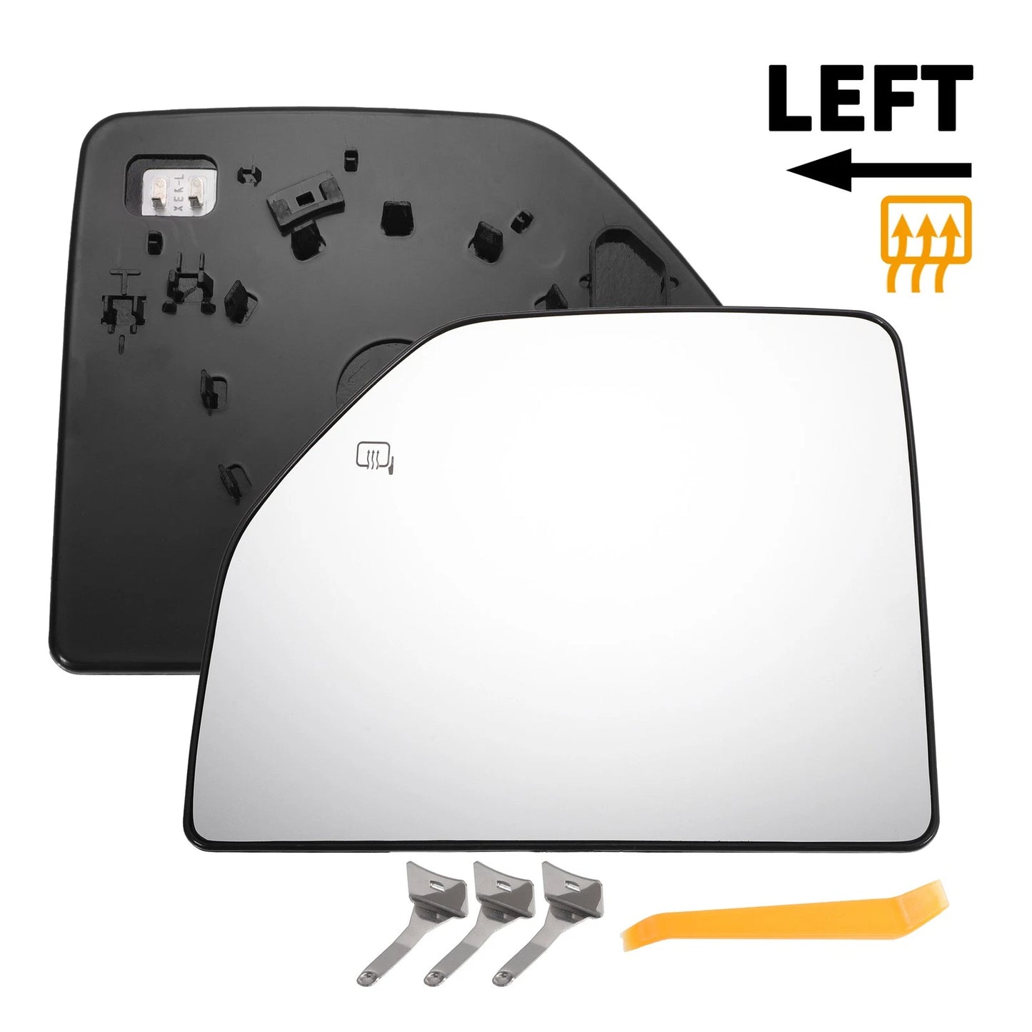 Left Side Heated White Mirror Glass for Ford F150 F250 F350 F450 (2004-2023)