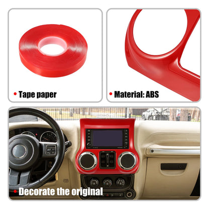 Red Center Console Dashboard Cover Trim for Jeep Wrangler JK JKU (2011-2017)