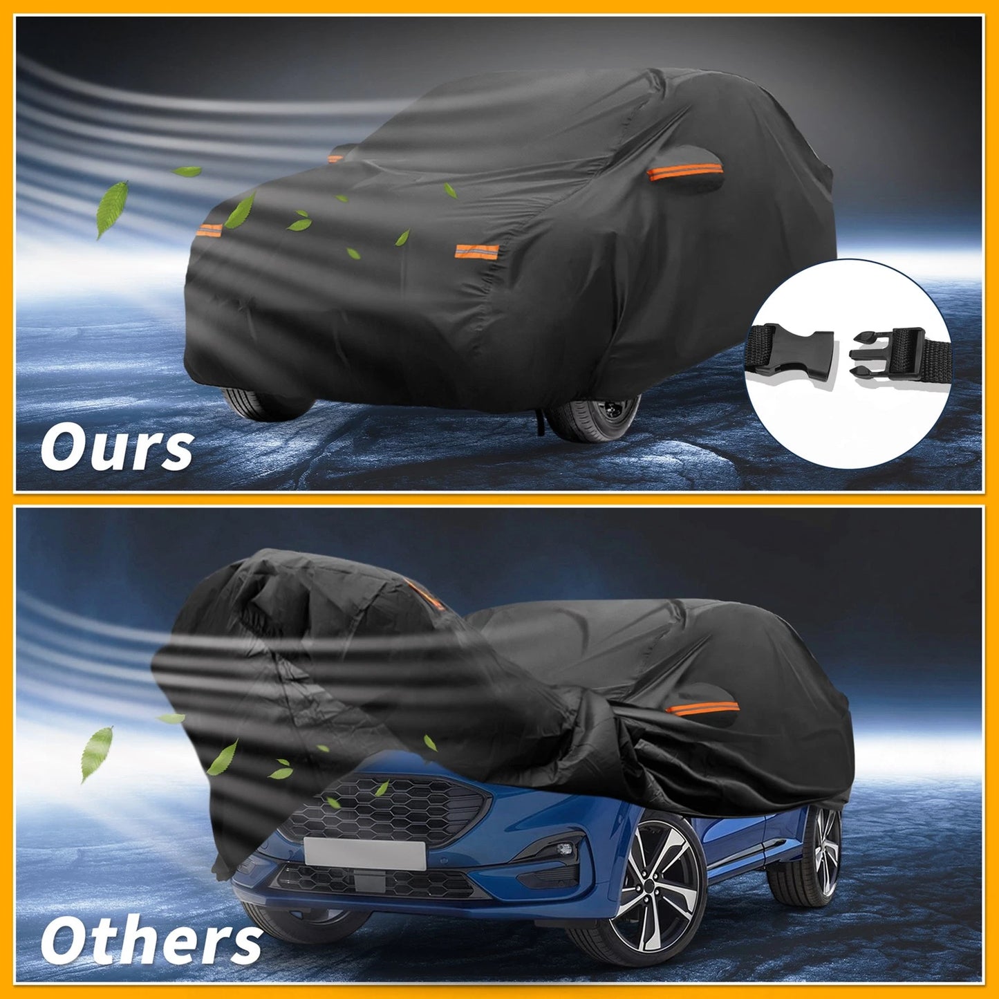 Waterproof All Weather Car Cover for Ford Puma (2019-2023) Black 210D-PU