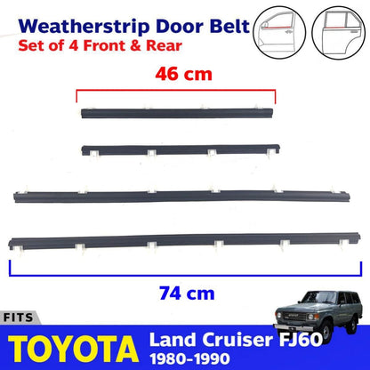 Set 4 Weatherstrip Door Belt Fit Toyota Land Cruiser HJ BJ FJ60 FJ62 1980-87 ADE
