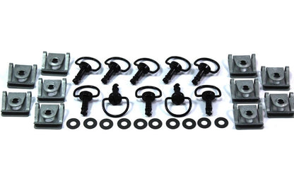 10x Dzus Negro Liberación Rápida Panex D Ring Tornillos Clips