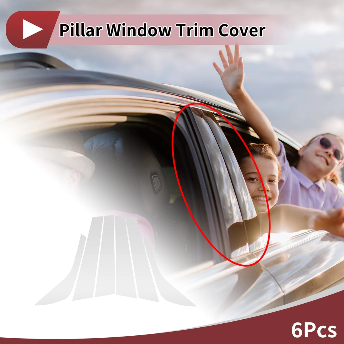 Door Pillar Window Trim for Land Rover Discovery Sport (2015-2019) Silver