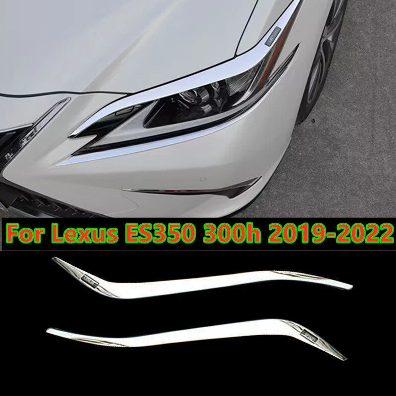 4X Chrome Headlight Eyebrow Trim Strips for Lexus ES350 300h (2019–2022)