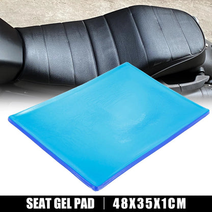 48x35x1cm Motorcycle Seat Gel Pad Shock Absorption Mat Cushion Blue