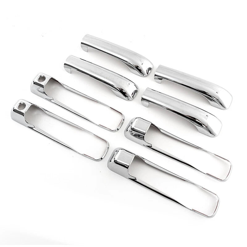 Chrome Door Handle Cover Overlays for Dodge Ram, Jeep Grand Cherokee (2005-2018)