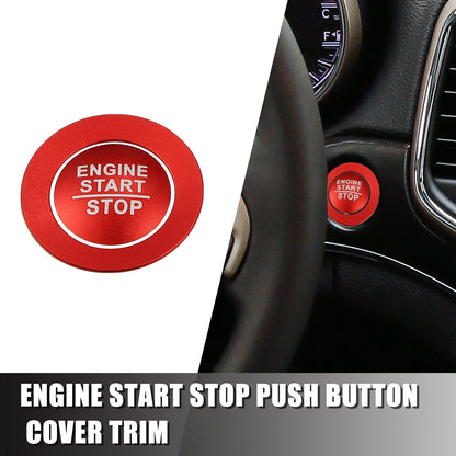 Engine Start Stop Button Cover Trim Kit for Jeep Cherokee Red