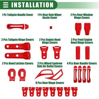 26 x Exterior Trim Kit for Jeep Wrangler JL JLU (2018-2022)